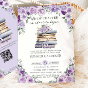 Invitation Livres Fleuris Violets Nouveau Chapitre Enterremen