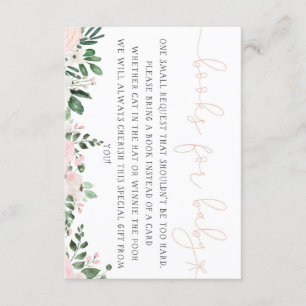 Invitation Livres floraux roses pour le Baby shower de la car
