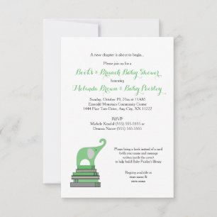 Invitation Livres neutres et Baby shower de Brunch