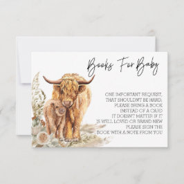 Invitation Livres pour Baby shower Highland Cow Boho