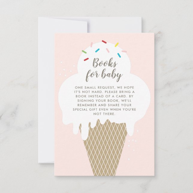 Invitation Livres pour bébé crème glacée Baby shower rose (Devant)