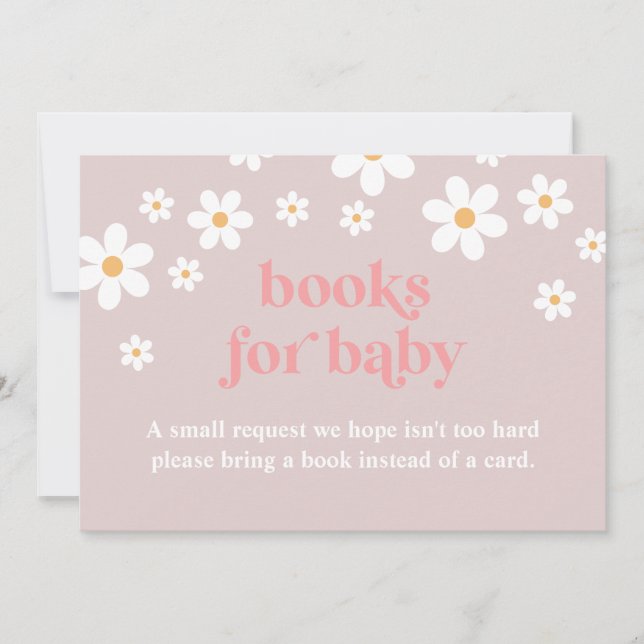 Invitation Livres pour bébé Fleur de Daisy Boho Rose (Devant)