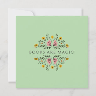 Invitation Livres sont Magie Livre Vert Bibliophile