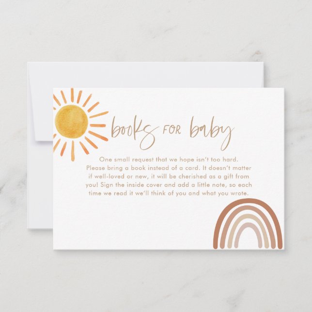 Invitation Livres Sunshine pour Baby Card | Insertion de dema (Devant)