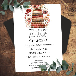 Invitation Livres vintages Chapitre suivant Baby shower Invit