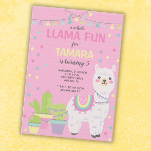 Invitation llama Anniversaire Invitation, mignonne llama Invi