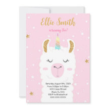 Invitation Llama couleur de l'eau