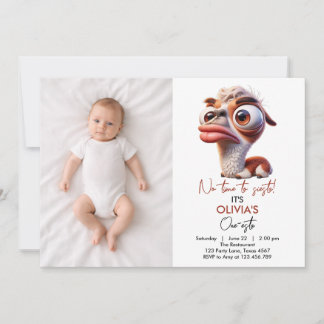 Invitation Llama Fiesta Funny Caricature 1st Birthday