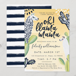 Invitation Llama Mama Baby shower neutre pour les femmes Invi
