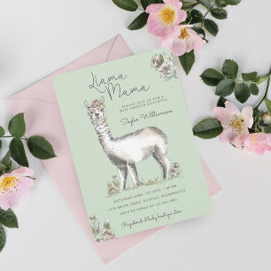 Invitation Llama Mamma Aquarelle Llama Croquis Baby shower da