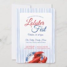 Lobster Fest Coastal Seafood Nautical Stripe Party