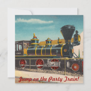 Invitation locomotive vintage de partie