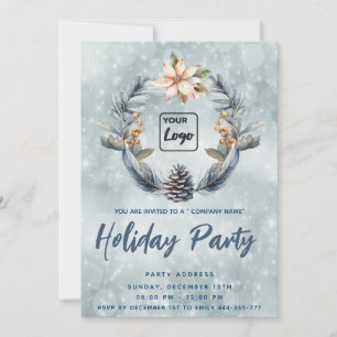 Invitation Logo Boho Pine cône wreath fête fêtes entreprise
