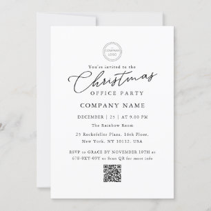 Invitation Logo Classic QR Code Christmas Office Party