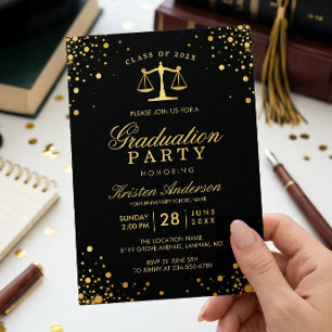 Invitation Logo de l'école de droit Diplômé Fête de fin d'étu