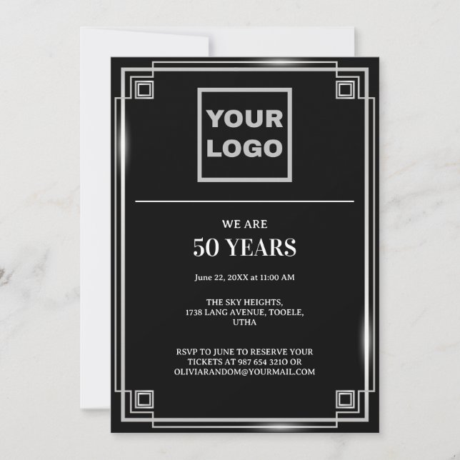 Invitation Logo de l'entreprise pour célébrer le 50e annivers (Devant)