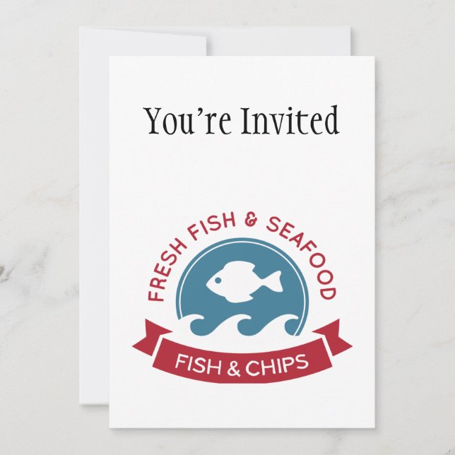 Invitation Logo De Poissons Et Fruits De Mer (Devant)