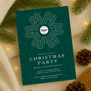 Invitation Logo d'entreprise Noël Fête verte Entreprise