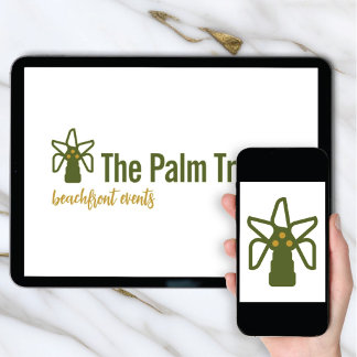 Invitation Logo Download Coconut Palm Tree Tropical Brand