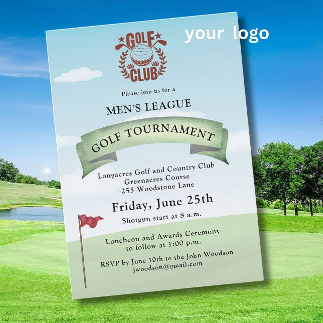 Invitation Logo du club de golf de la Ligue des hommes (Créateur téléchargé)