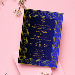 Invitation Logo du Mariage indien Golden Elements Ganesha