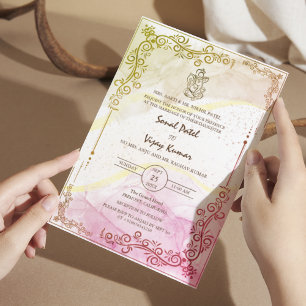 Invitation Logo du Mariage indien moderne Ganesha