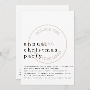 Invitation Logo minimaliste de la fête de Noël de l'employé