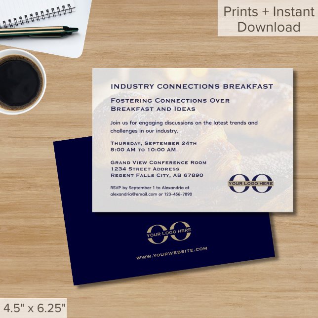 Invitation Logo personnalisé de la réunion de petit-déjeuner (Créateur téléchargé)