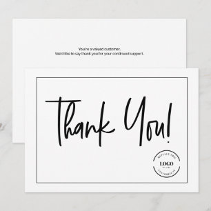 Invitation Logo simple de société noir et blanc remerciement
