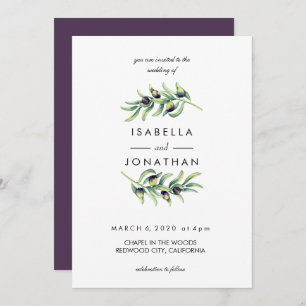 Invitation L'Olivier Deux Branches mariage rustique