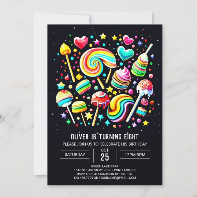 Invitation Lollipop Candy Paradise Anniversaire (Devant)