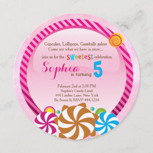 Invitation Lollipop - Invitation CandyLand