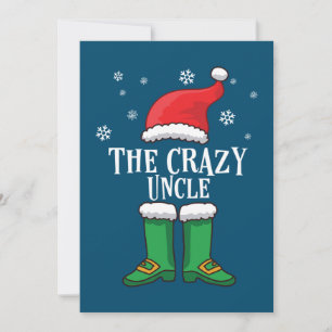 Invitation L'oncle fou - Un elfe de Noël familial