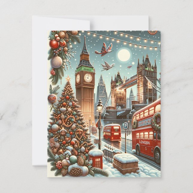 Invitation London's Festive Splendor - Vibrant Christmas Car (Devant)