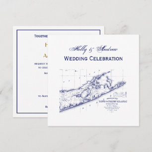 Invitation Long Island The Hamptons Map Mariage SQ