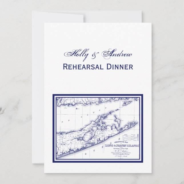 Invitation Long Island The Hamptons Map VC (Devant)