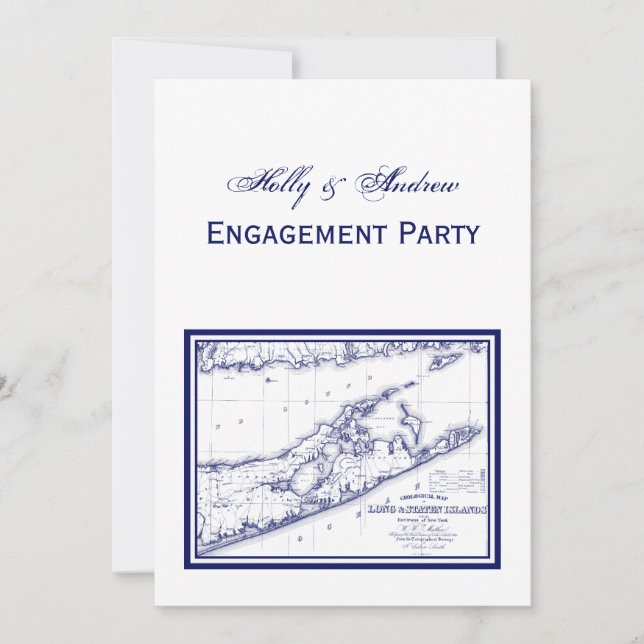 Invitation Long Island The Hamptons Map VC (Devant)