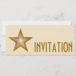 Invitation Longue crème Gold Star 'INVITATION'