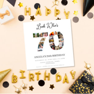 Invitation look d'anniversaire heureux qui est 70 photo monta