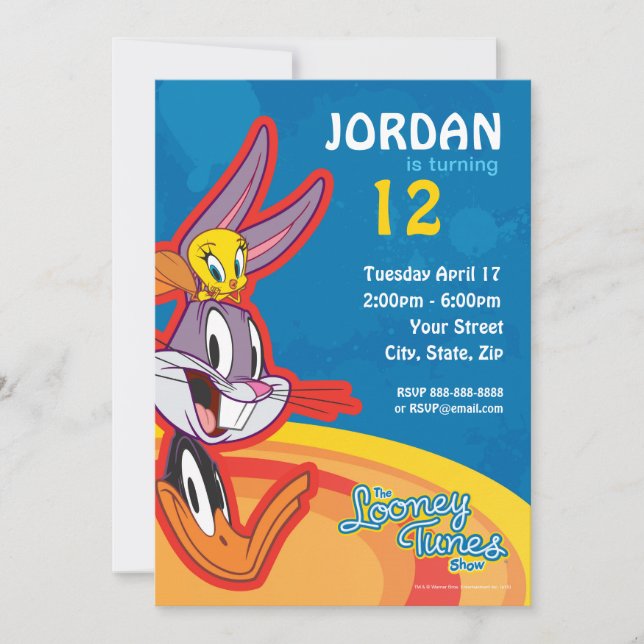 Invitation LOONEY TUNES™ Show Anniversaire (Devant)