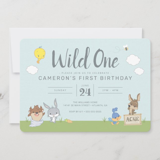 Invitation LOONEY TUNES™ | Wild One - Premier anniversaire (Devant)