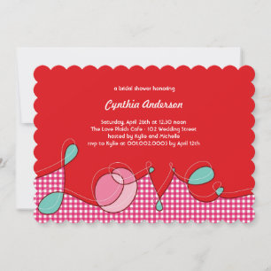 Invitation Loopy LOVE Plaids Bateau Chic Fête des mariées Par
