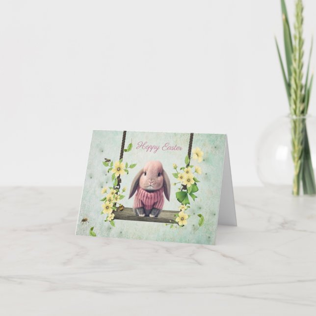 Invitation Lop Ear Easter Bunny Card (Devant)