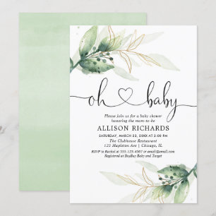 Invitation L'or de verdure part du baby shower de neutre de