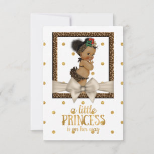 Invitation L'or et le Baby shower de la fille Empreinte de lé