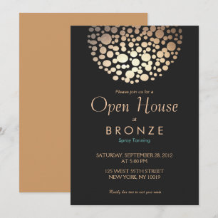 Invitation L'or frais et élégant entoure le salon de bronzage