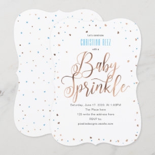 Invitation L'or moderne et rose, simple, arrosent avec amour,