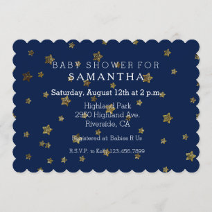 Invitation L'or tient le premier rôle le baby shower de ciel