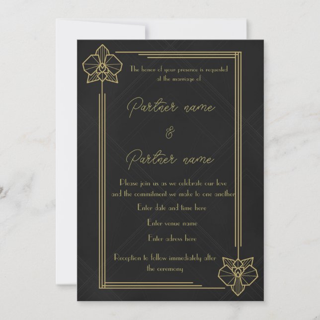 Invitation L'Orchidée Dorée (Devant)