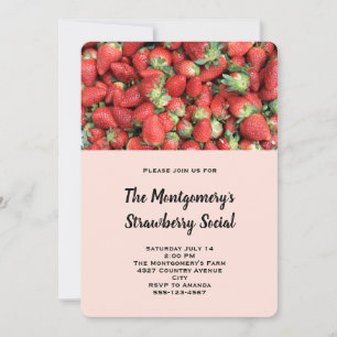 Invitation Lot de fraises rousses juteuses -fraises sociales
